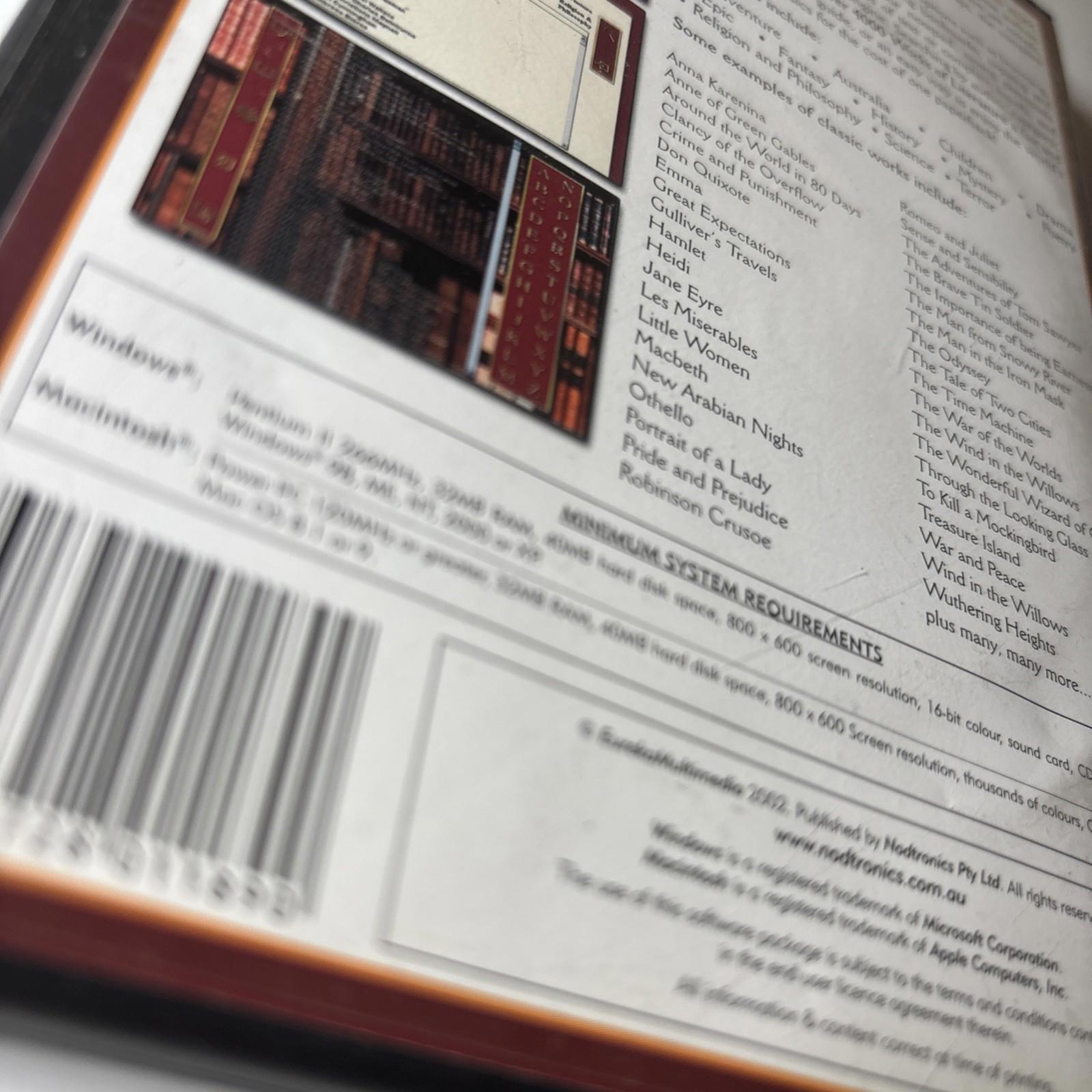 Over 4000 Works of Literature + Manual PC Windows & Macintosh Nodtronics VGC - Come Sell Nearly Anything