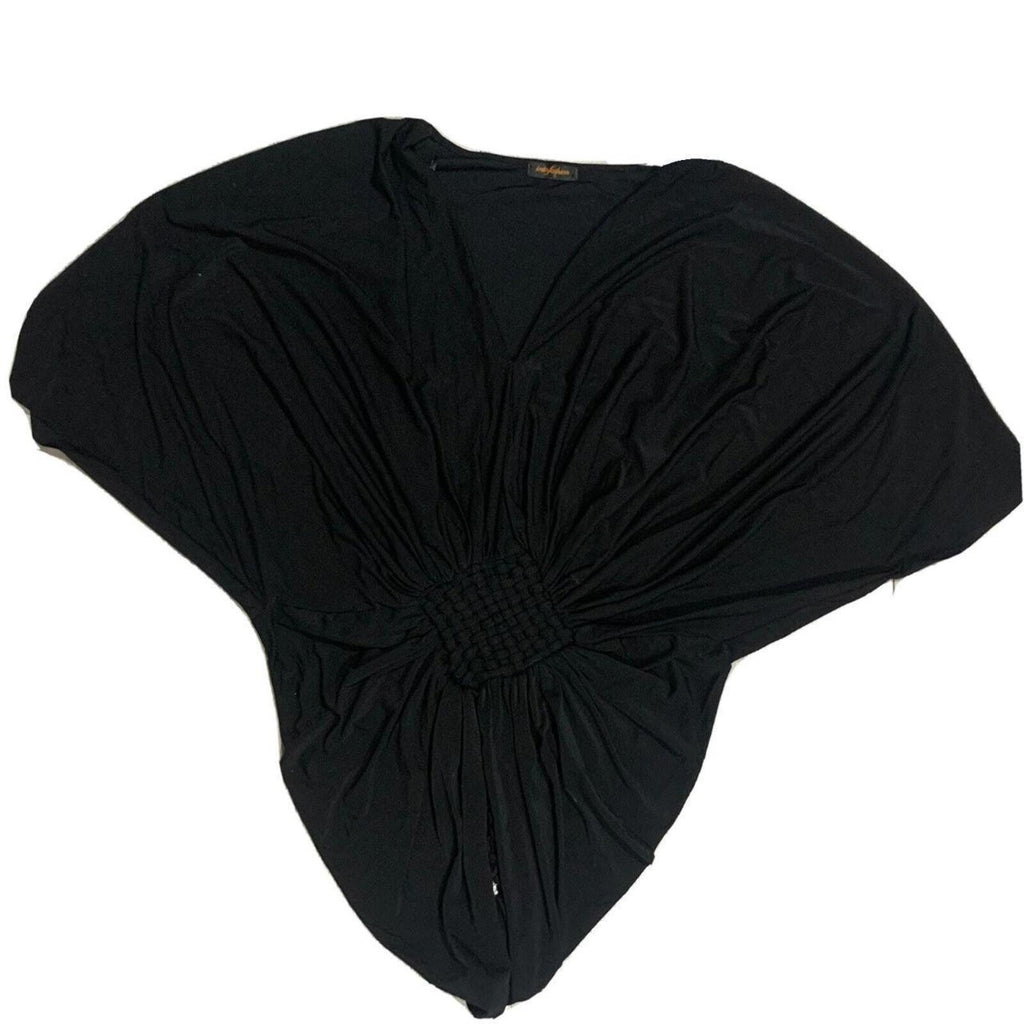 Into Fashion Black Top Shirt Blouse Black Stocked Waist Size S - Come Sell Nearly Anything