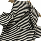 Bodycon Dress Open Shoulder & Back Guess Womens Black White Striped Size L - Come Sell Nearly Anything