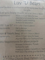 The Chook Shed - Luv u Bears Patchwork Wall Hanger Sew Pattern Vintage Craft - Come Sell Nearly Anything