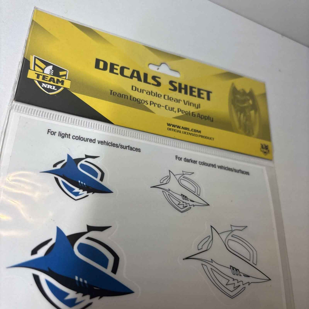 NRL Cronulla Sharks Team Logo UV Car Decal Sticker Sheet (5-piece)