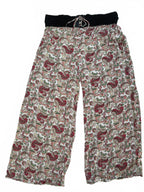 Women's Casual Wide-Leg Pants with Paisley Print and Stretch Waistband - Come Sell Nearly Anything