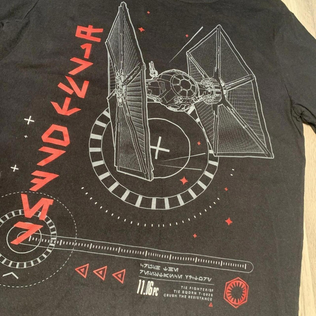 RARE Star Wars Tie Fighter Mens T-Shirt Size S Last Jedi Lucasfilms Top - Come Sell Nearly Anything