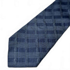 Fridays New York Men's Blue Patterned Tie Classic Diamond Check