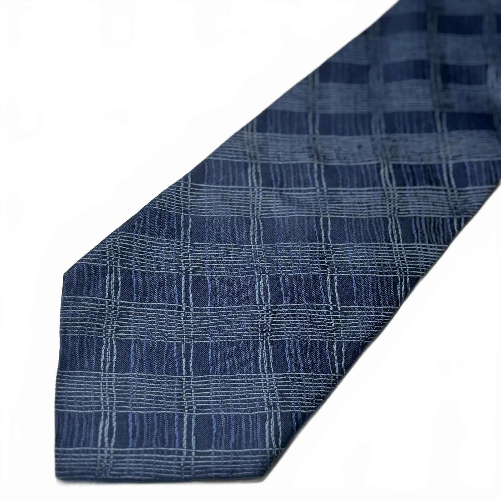 Fridays New York Men's Blue Patterned Tie Classic Diamond Check