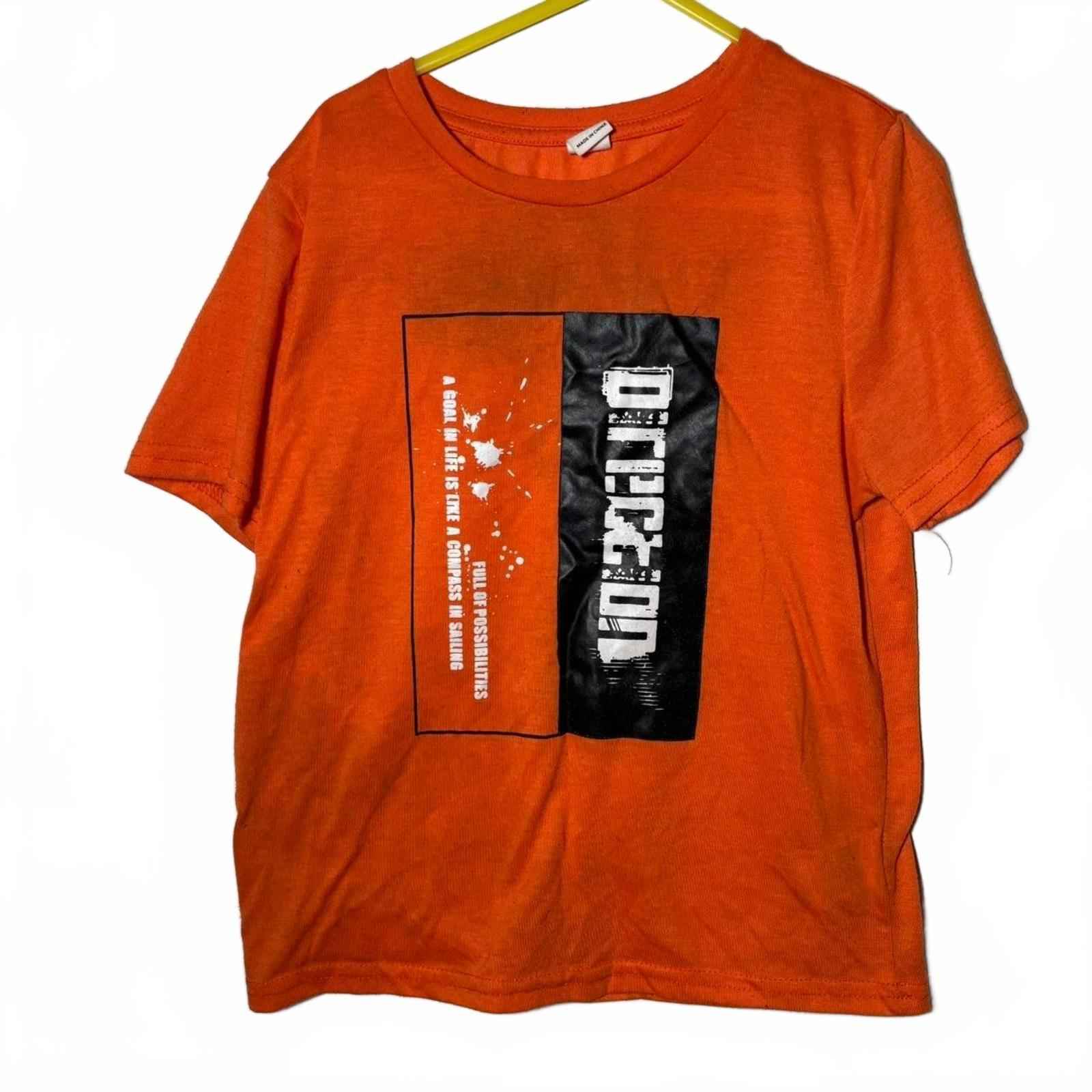 Shein s 6Y Orange and black graphic tee with a bold design #goth #grunge T1-12