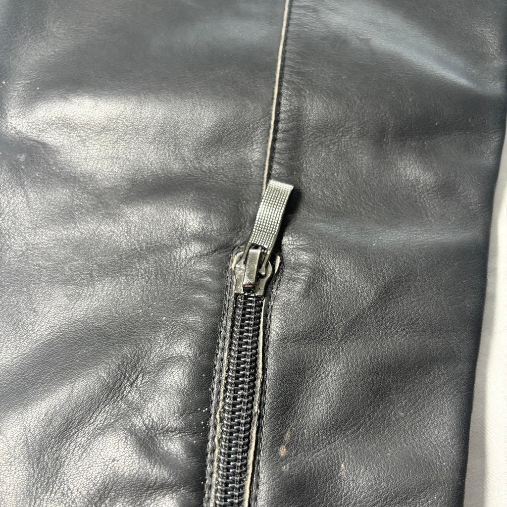 VTG Sapiniere Women's Black Knee-High Leather Boots Size 7.5 Heeled Elegant