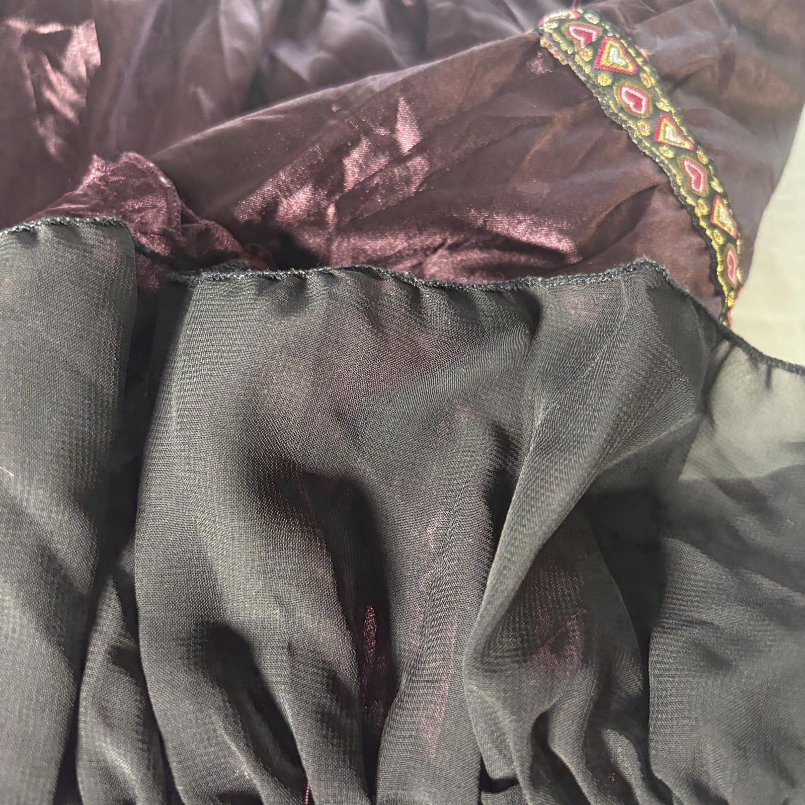 Sass Women's Purple Vintage Satin Skirt Size 10 Y2K Goth Style