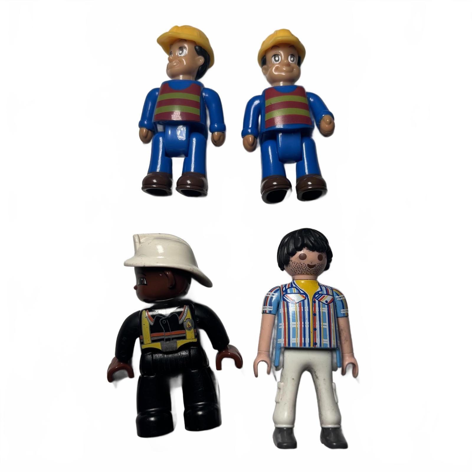 PLAYMOBIL Vintage Figures Construction Worker and  People Figures Toy Set