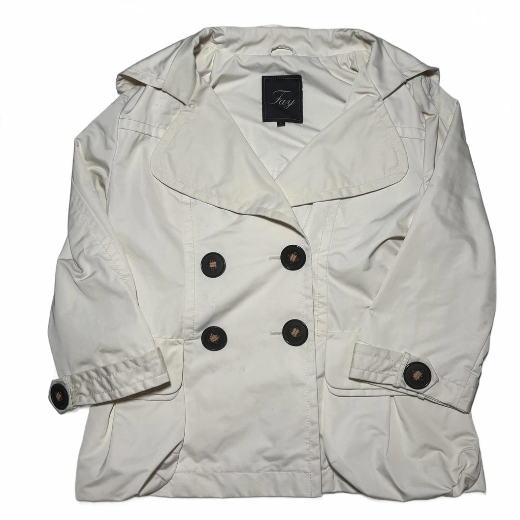 Fay Women's Trench Coat Size L Cream Double-Breasted   #TrenchCoat #Fay - Come Sell Nearly Anything