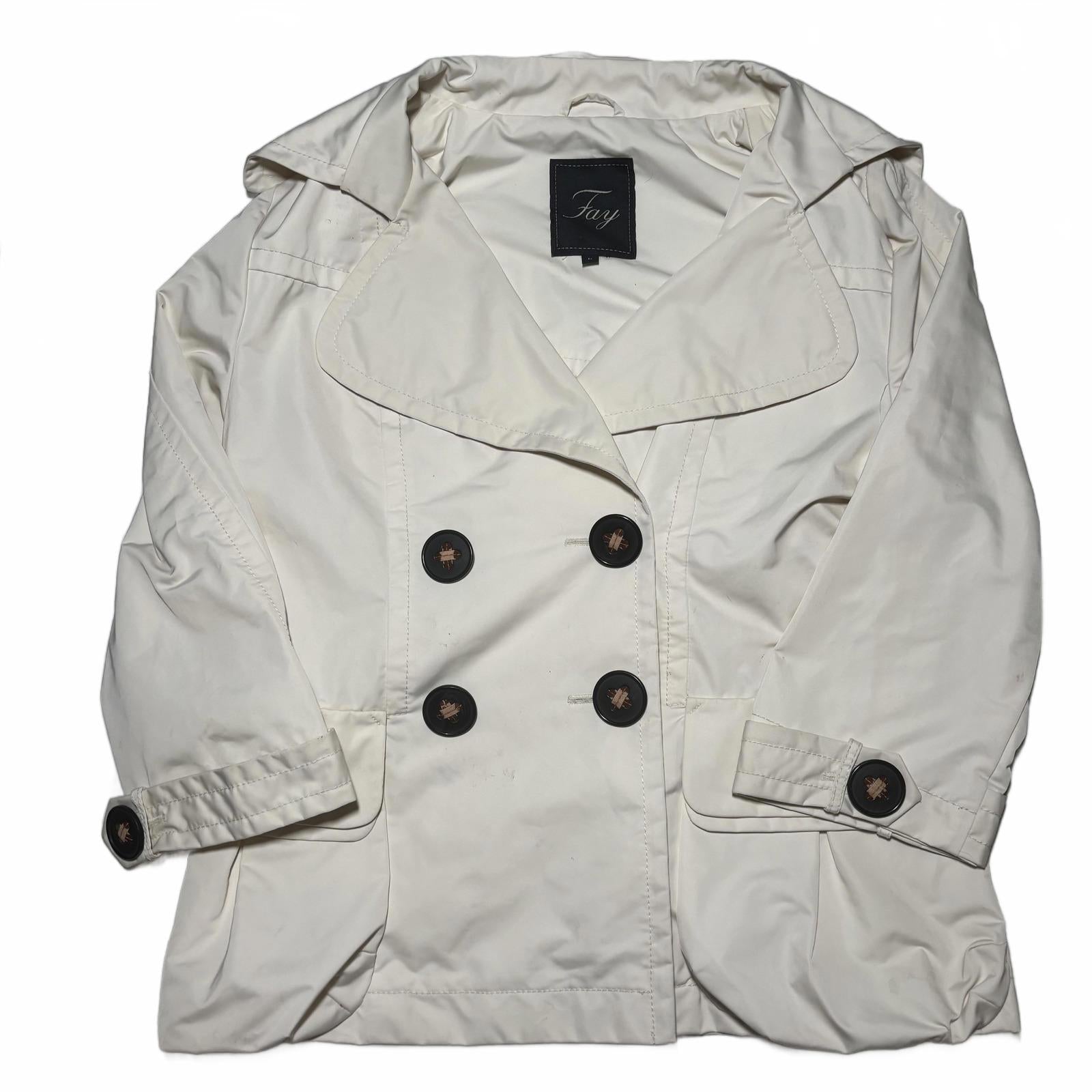 Fay Women's Trench Coat Size L Cream Double-Breasted   #TrenchCoat #Fay - Come Sell Nearly Anything
