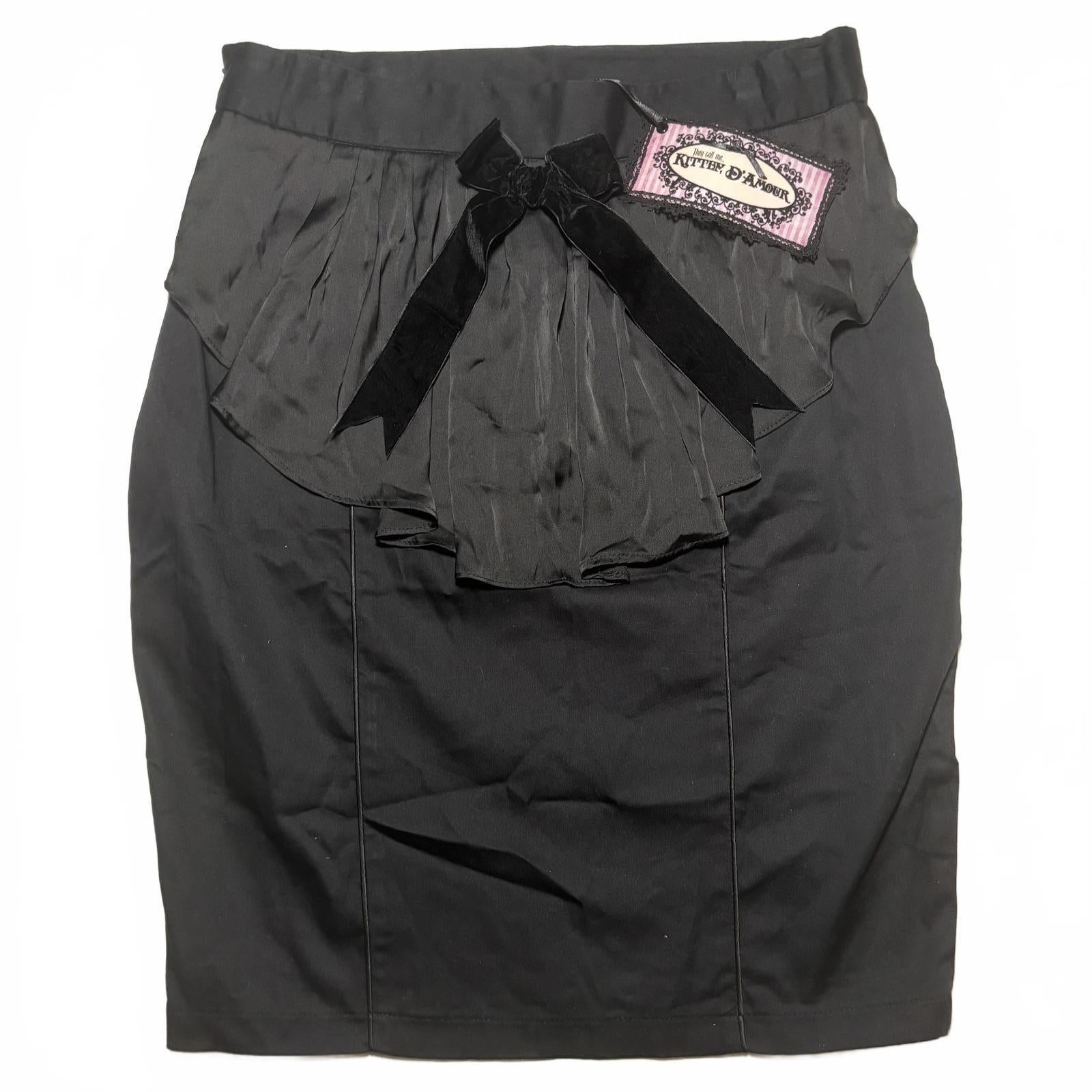 Kitten D'Amour Women's Black Skirt Size 16 Elegant Ruffle Detail - Come Sell Nearly Anything