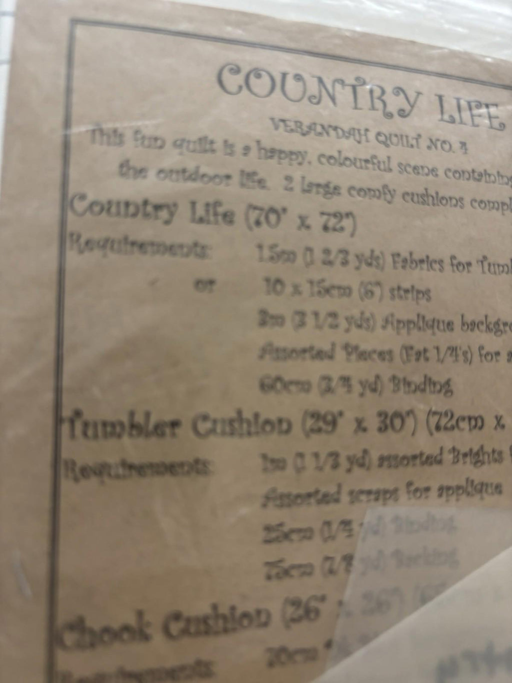 The Chook Shed - Country Life - Patchwork Wall Hanger Sew Stitch Vintage Craft - Come Sell Nearly Anything