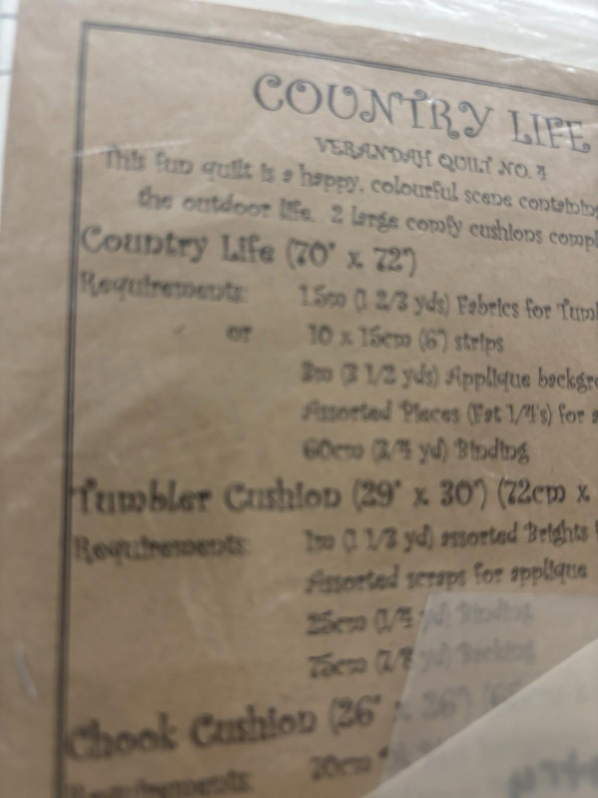 The Chook Shed - Country Life - Patchwork Wall Hanger Sew Stitch Vintage Craft - Come Sell Nearly Anything