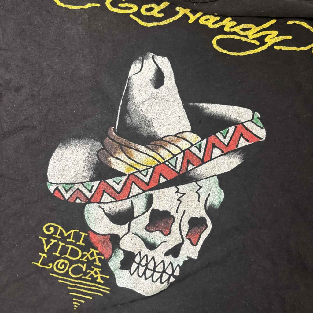 Ed Hardy Medium Vintage Graphic Day of the Dead Skull T-Shirt