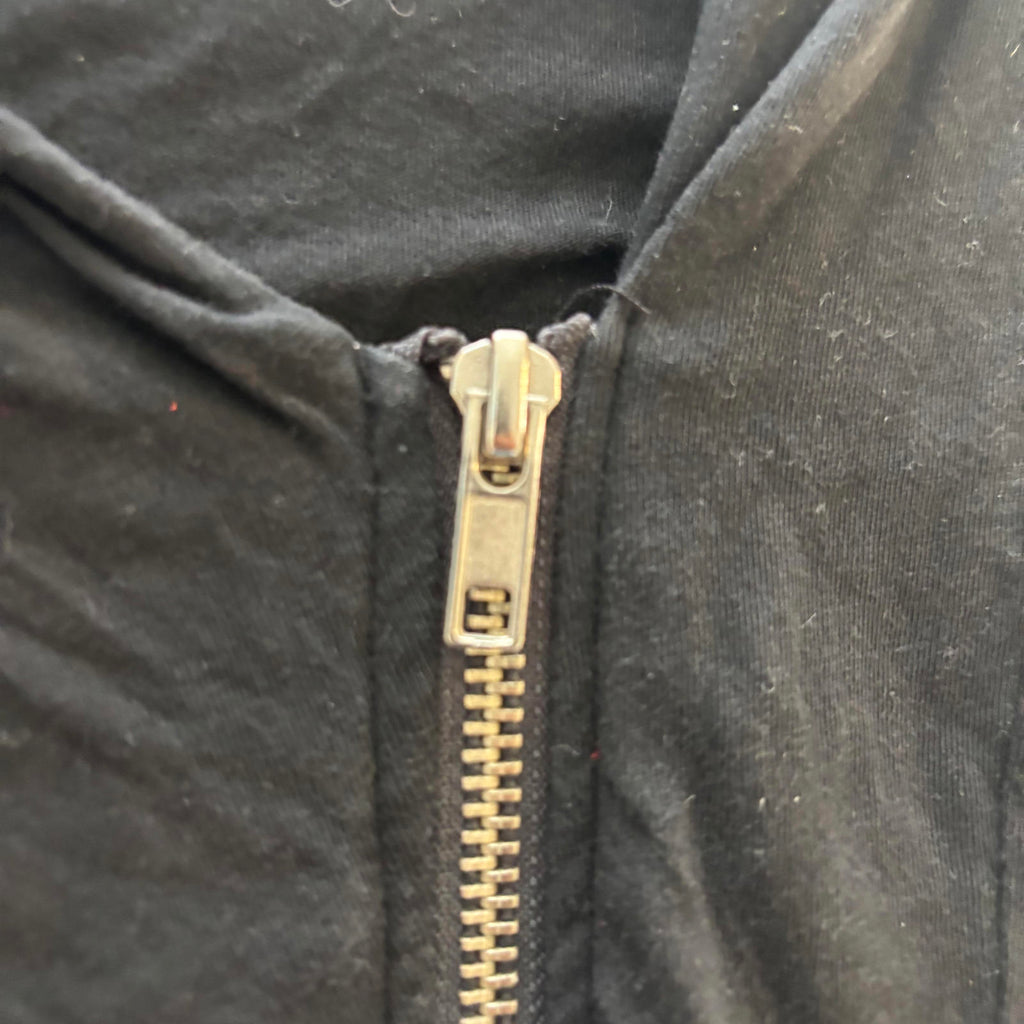 Lollipop Black Cotton Women's Top Size 12 with Asymmetric Zipper - Come Sell Nearly Anything