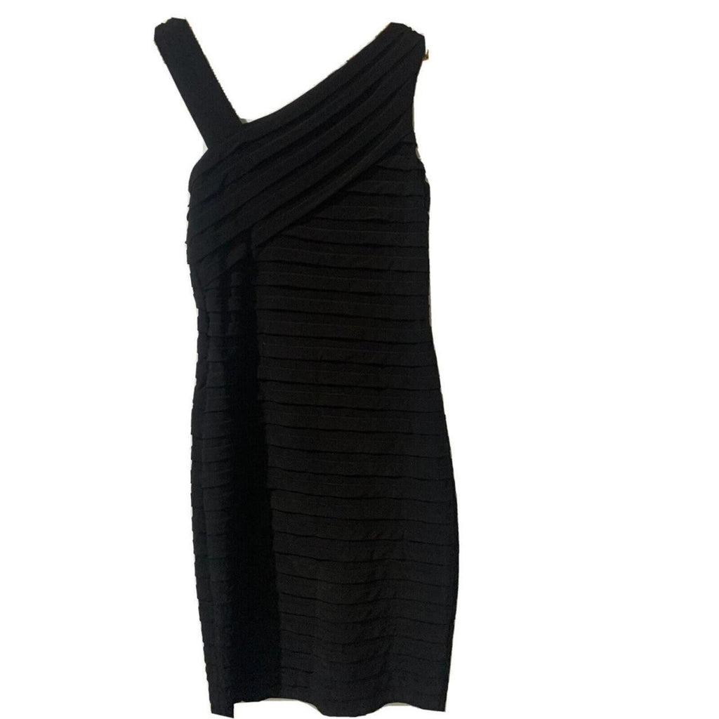 Jordan Women's One Shoulder Black Dress Size 12 Elegant Evening Wear - Come Sell Nearly Anything