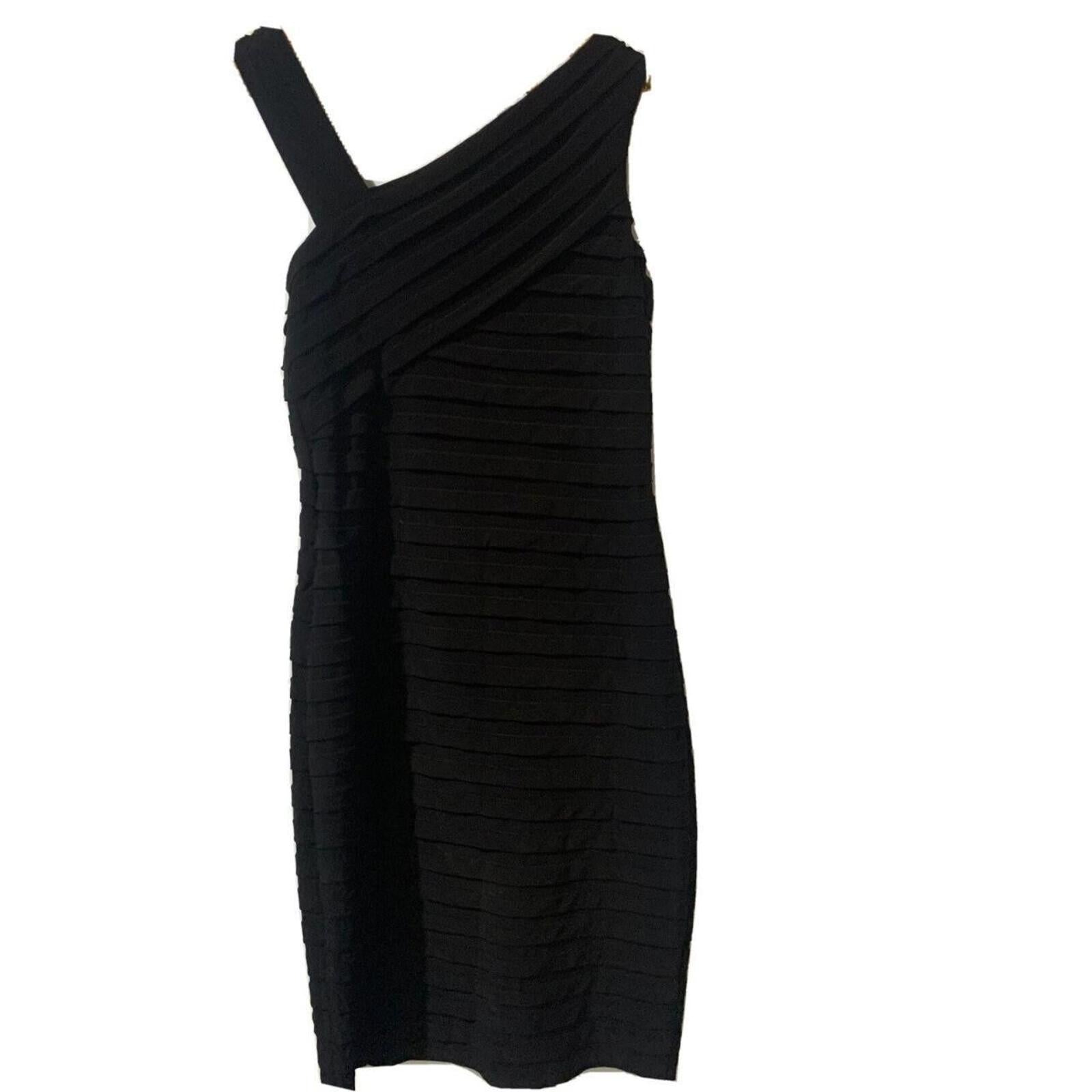 Jordan Women's One Shoulder Black Dress Size 12 Elegant Evening Wear - Come Sell Nearly Anything