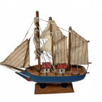 Generic Wooden Model Boat 17cm x 18cm x 3cm Nautical Decor #ModelBoat #WoodenSle