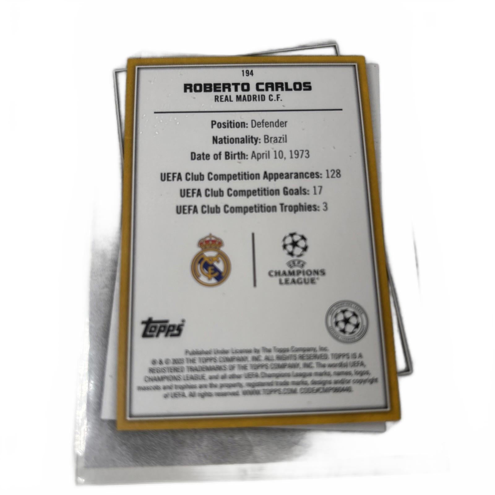 Topps Uefa Superstars 2022/23 - Roberto Carlos Legends Common  #194 Real Madrid