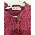 Lacey Lane 2 button jacket Maroon Knit Size 4.
