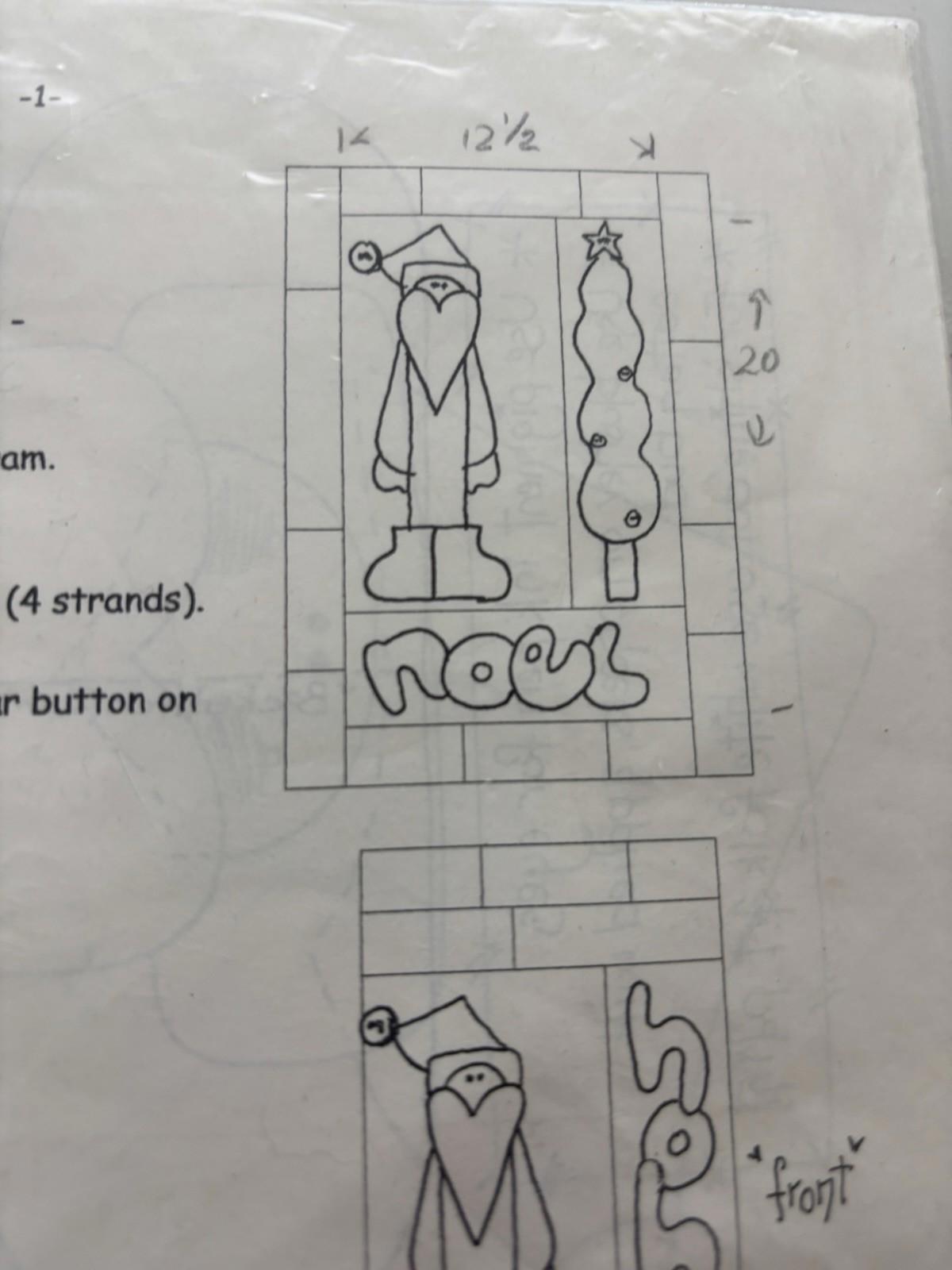 The Chook Shed - HO HO HO - Patchwork Wall Hanger Sew Stitch Vintage Craft - Come Sell Nearly Anything