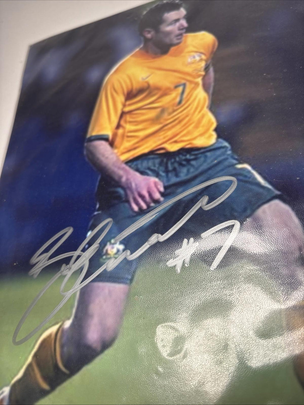 Signed Socceroos Sydney FC 28cm x 18cm Photo - Brett Emerton - Proof COA