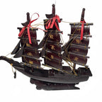 Handcrafted Wooden Model Ship 35cm Decorative Nautical Sculpture #NauticalDecor