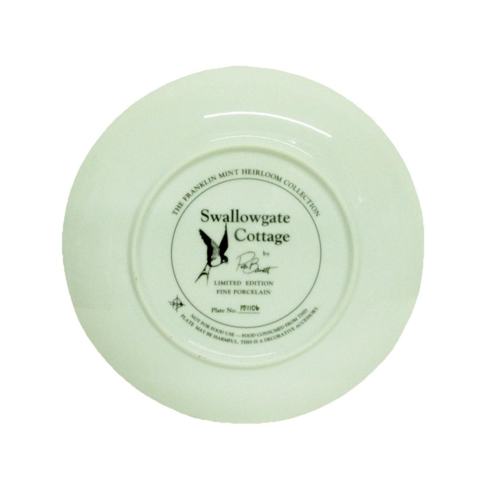 Franklin Mint collector plate Swallowgate Cottage vgc (8 1/8") by Peter Barnett
