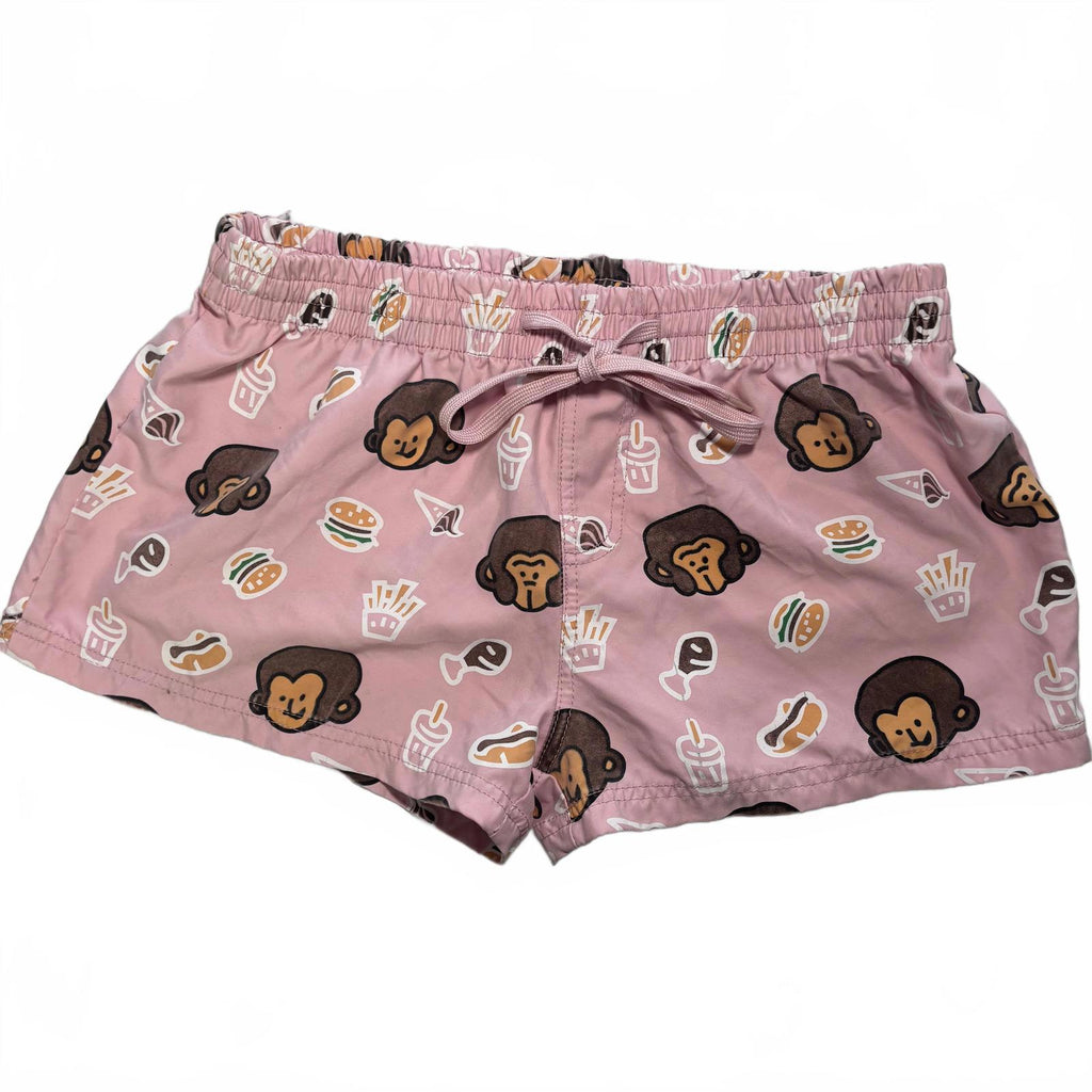 Unisex Kids' Swim Shorts with Fun Monkey and Food Print, Size XL - Come Sell Nearly Anything