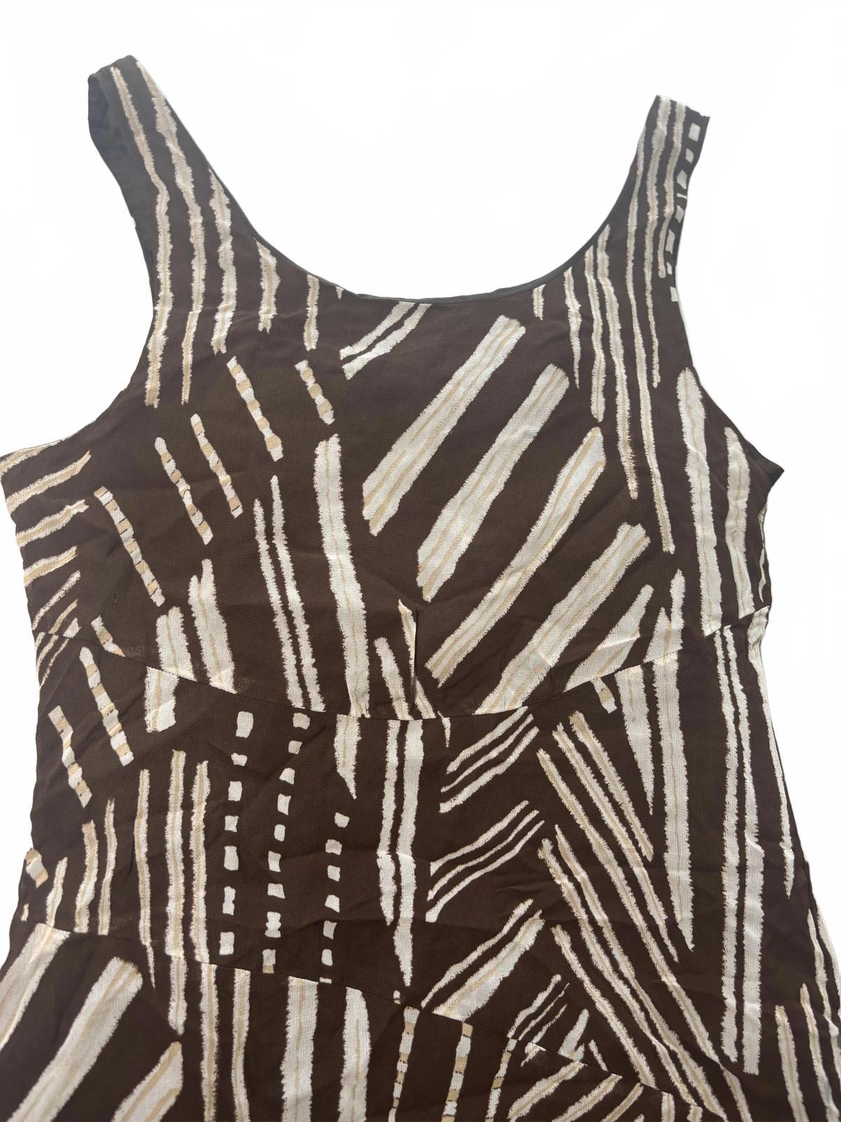 Bandolera Woman Medium Brown Patterned Midi Dress - Come Sell Nearly Anything