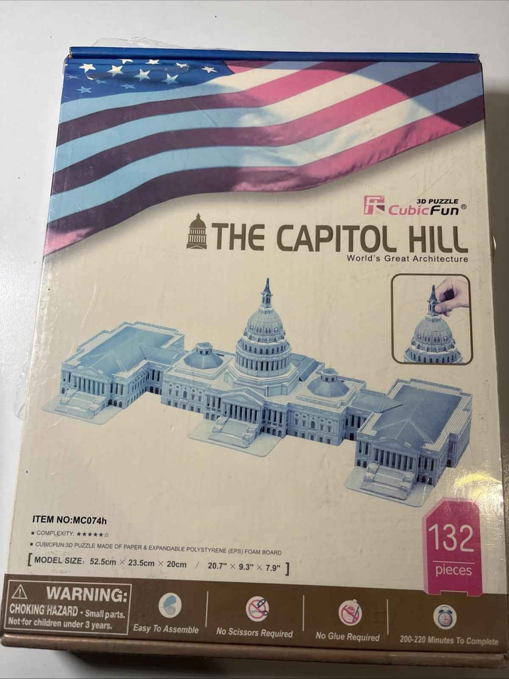 CUBICFUN 3D PUZZLE MC074H THE CAPITOL HILL 132 Pcs 20.7" x 9.3" x 7.9"