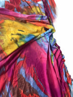 Fashion Nova Women's Long Sleeve Tie-Dye Ruched Dress 2XL Y2K Summer