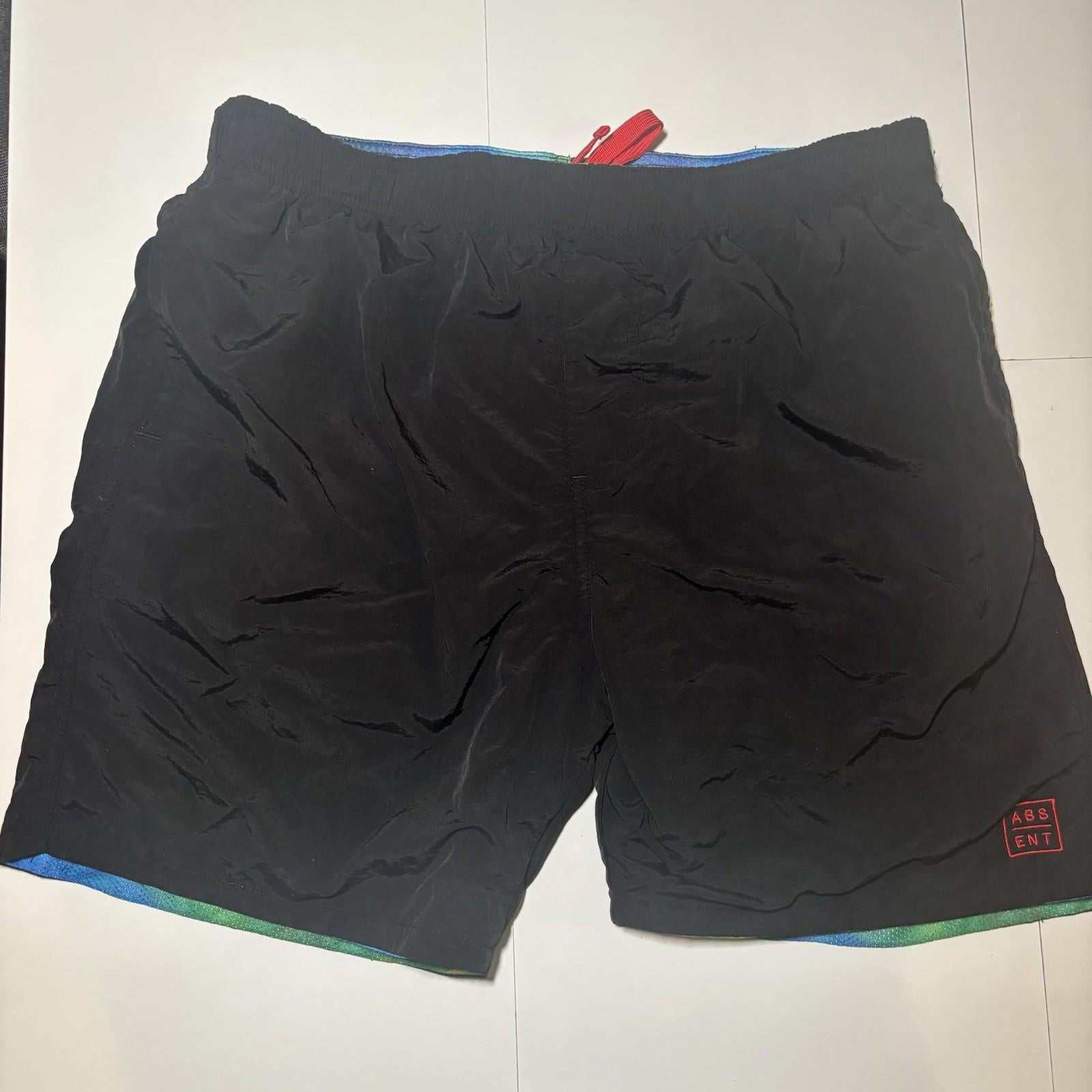 Absent Board Shorts Reverse-able Mens Sz 34 Rainbow Black Fluro Surf Skate T114 - Come Sell Nearly Anything