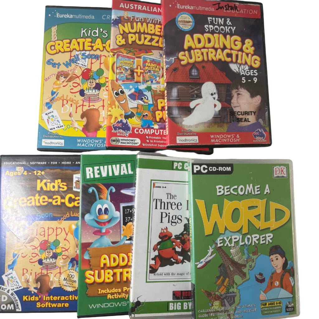 Educational PC CD-ROM Software Bundle for Kids