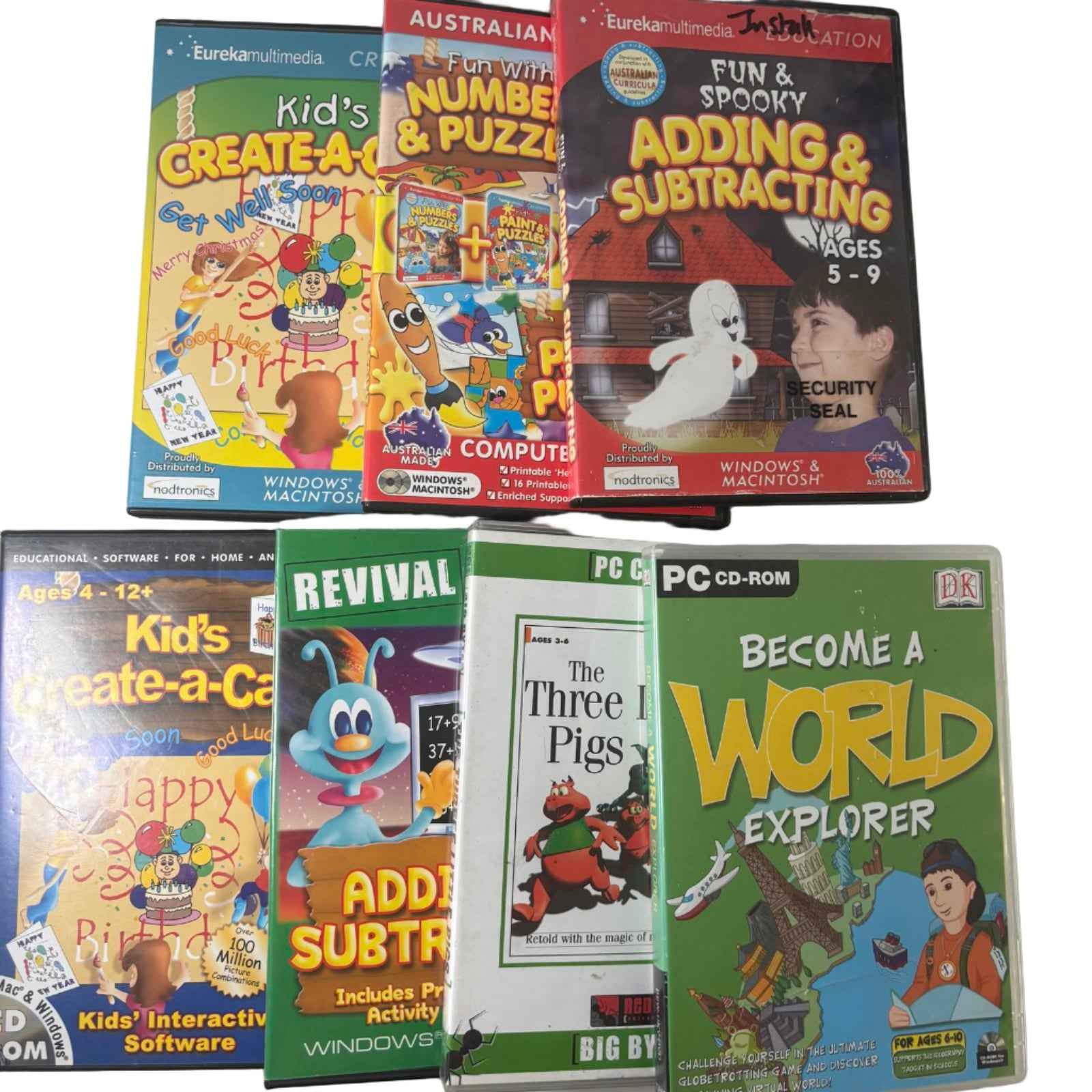 Educational PC CD-ROM Software Bundle for Kids