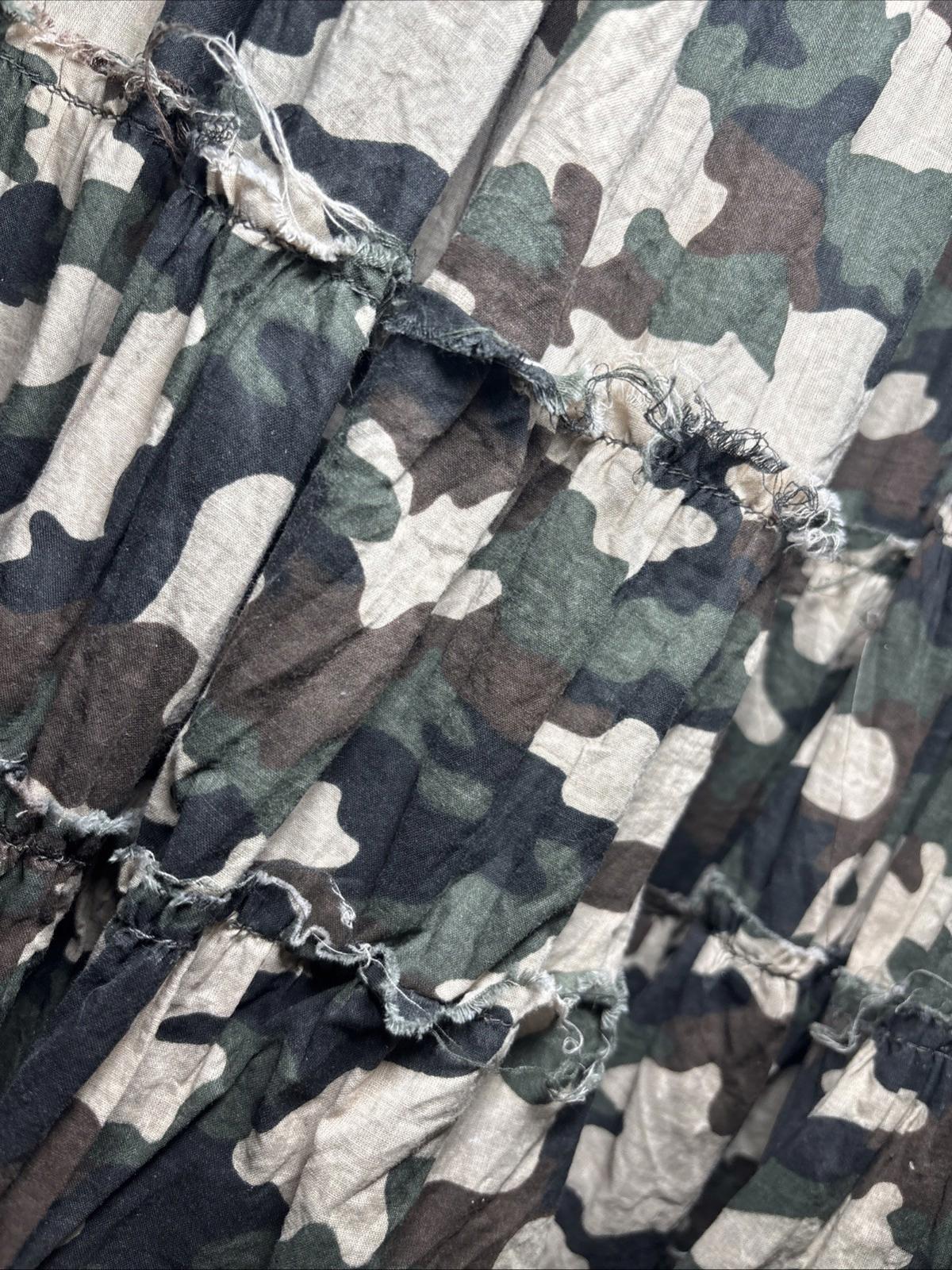 Rare ICE 1990s Vintage Boho CAMO Beaded Wrap Maxi Skirt S 10 Made in Aust - Come Sell Nearly Anything