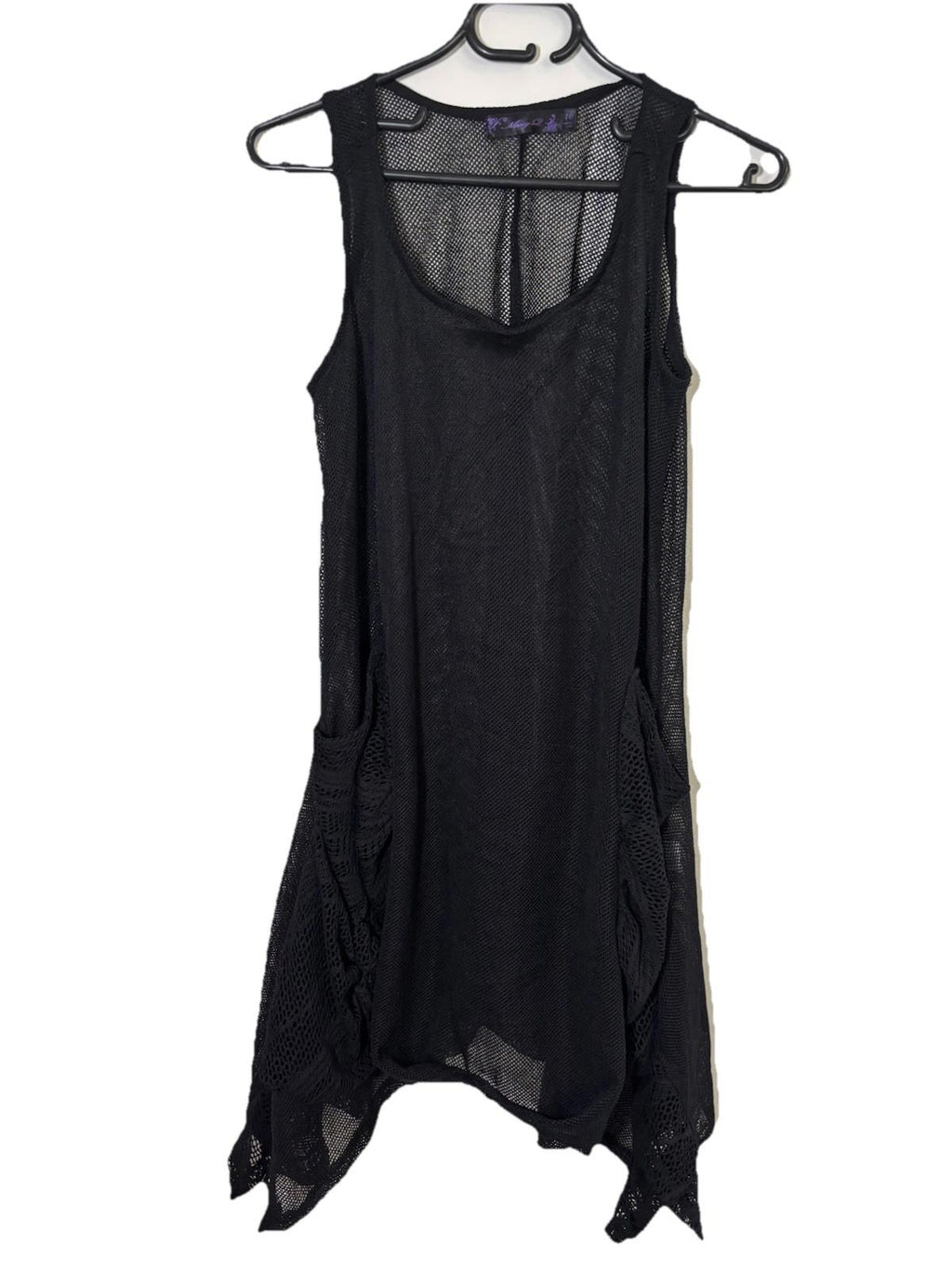 Vintage 90s-Style Missy Q Sheer Black Polyester Blouse Long Stretch top - S 10 - Come Sell Nearly Anything