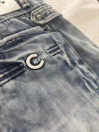 Just Cavalli Men's Straight Leg Jeans Size 31 Vintage Washed Denim Double Pocket