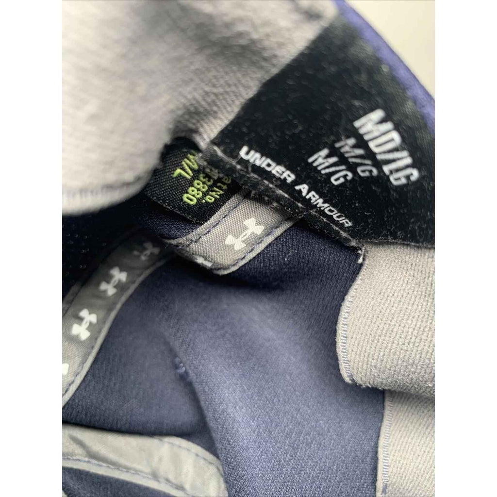 Under Armour Blue White Ball Cap Hat Fitted M/L Baseball.