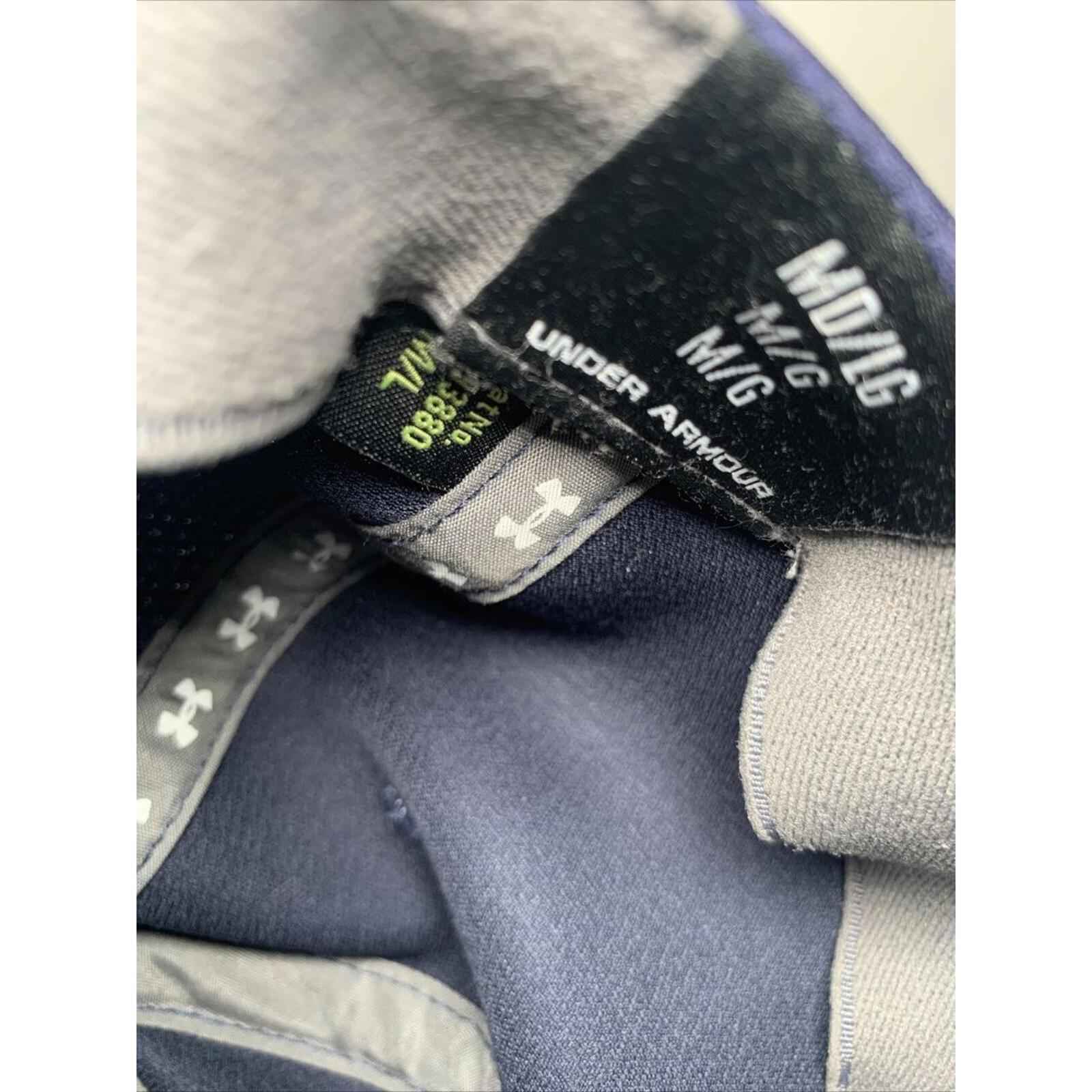 Under Armour Blue White Ball Cap Hat Fitted M/L Baseball.