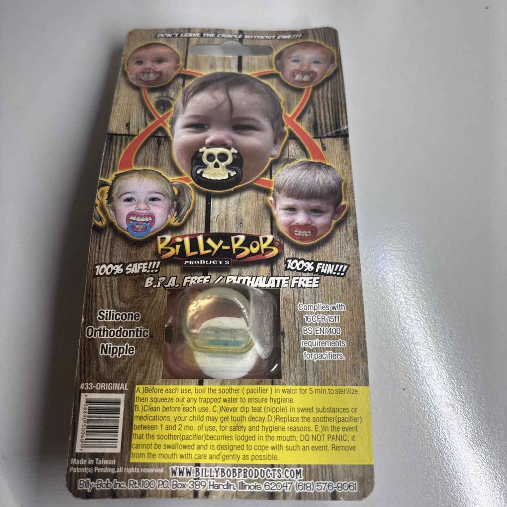 The Original Billy Bob Teeth Pacifier NEW In Package Silicone Orthodontic Nipple
