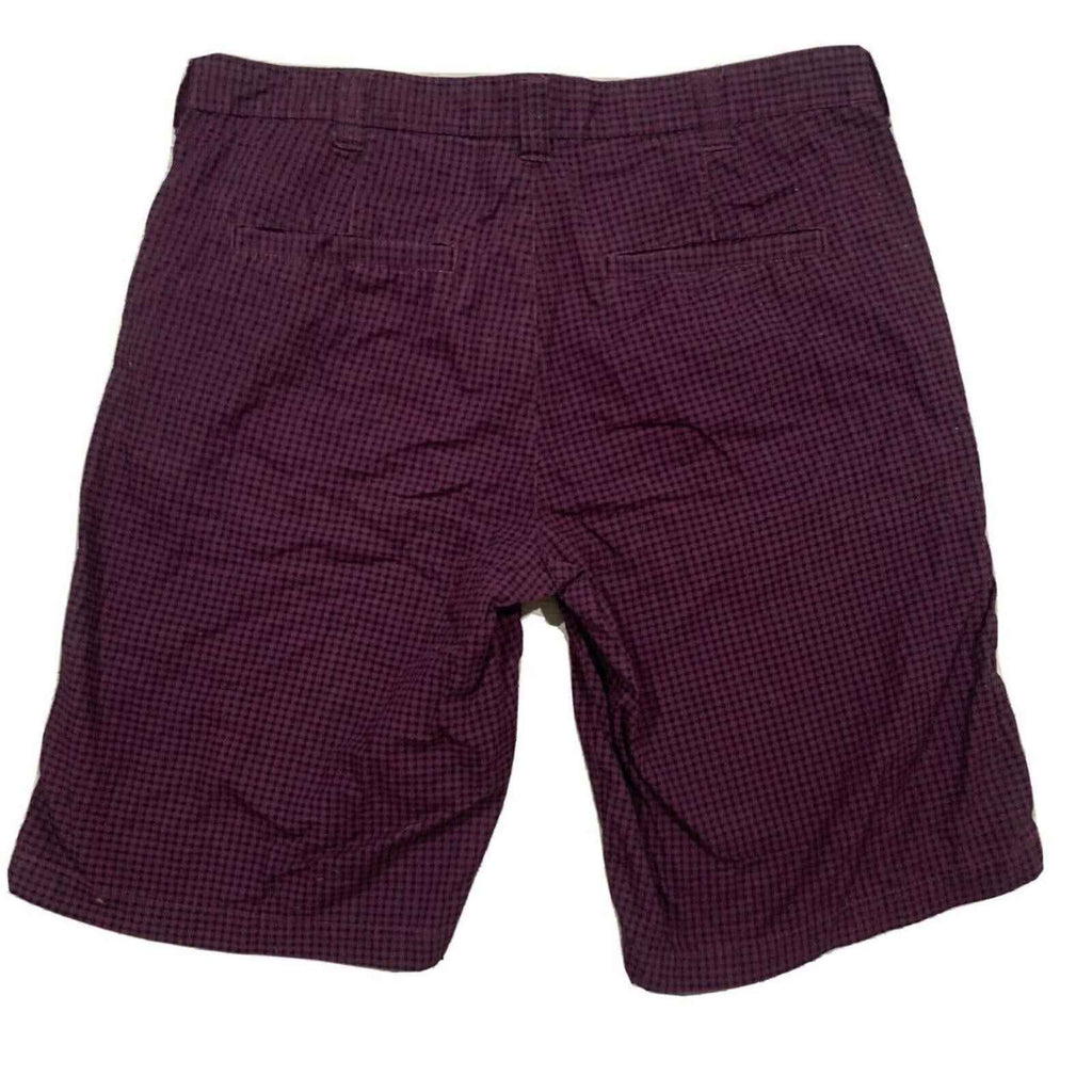 Giordano Mens Shorts Size 38 Purple Check Pri T Chino Pockets Casual