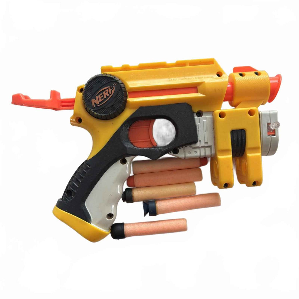 NERF Yellow and Black Toy Dart Blaster with Extra Darts