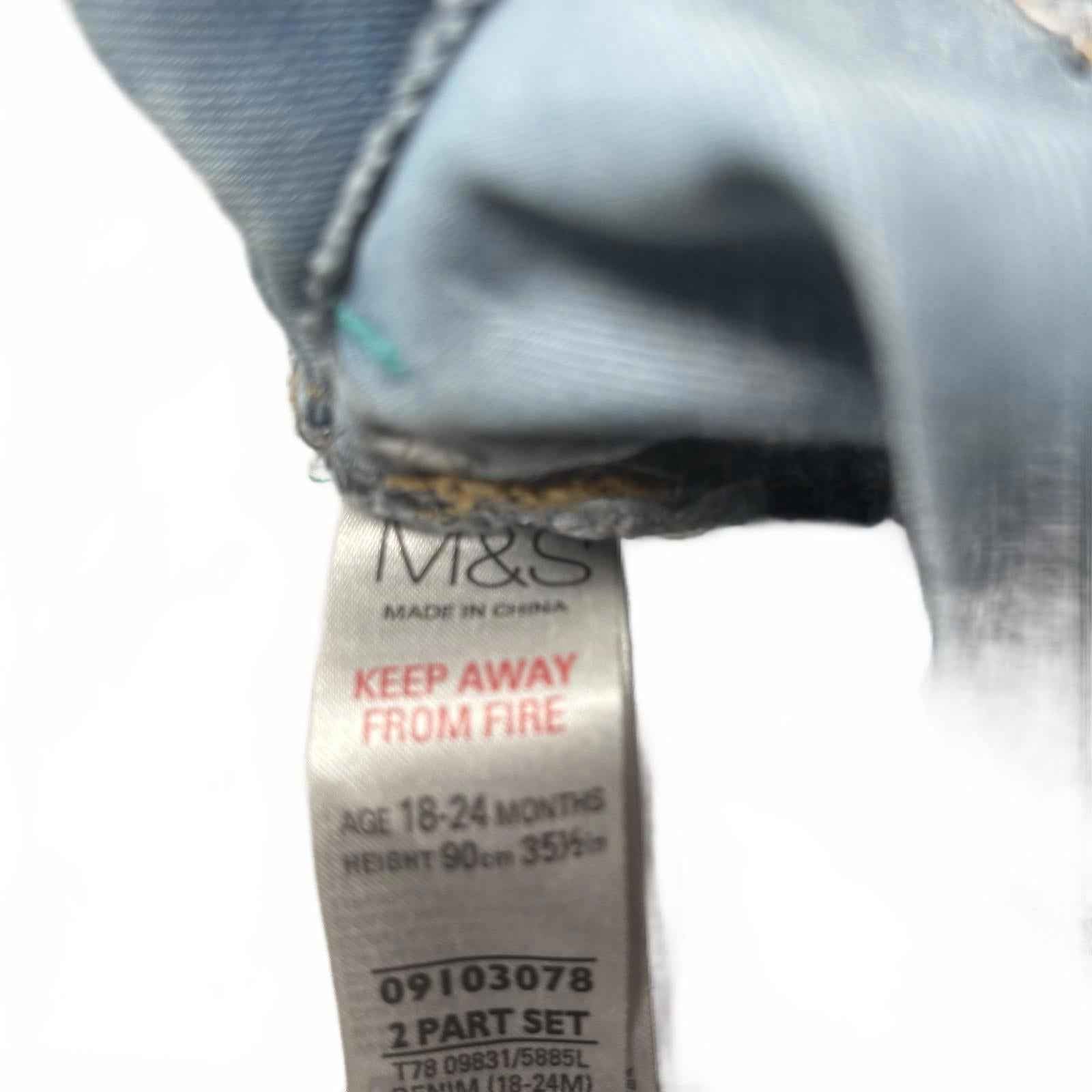 M&S Baby Toddler Denim Overalls 18-24 Months