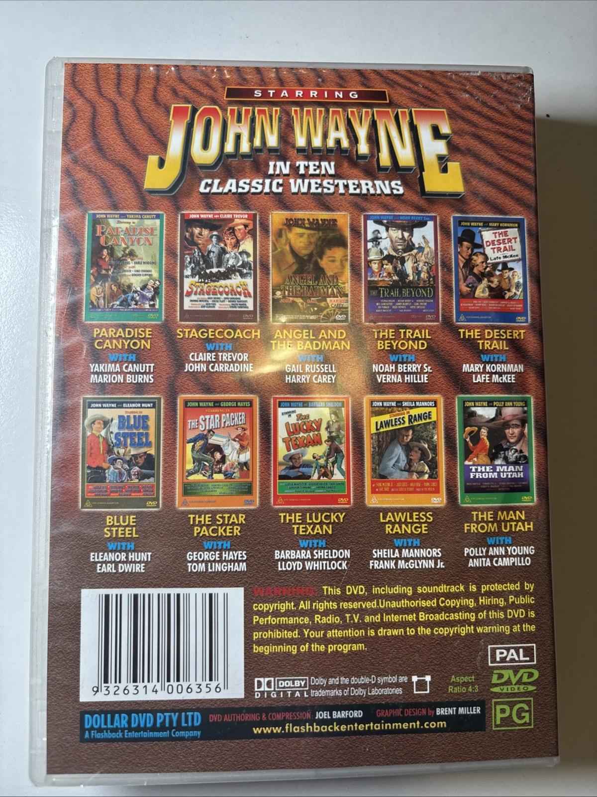 John Wayne In Ten Classic Westerns DVD 1934-1947 4-Disc Set - Free Postage