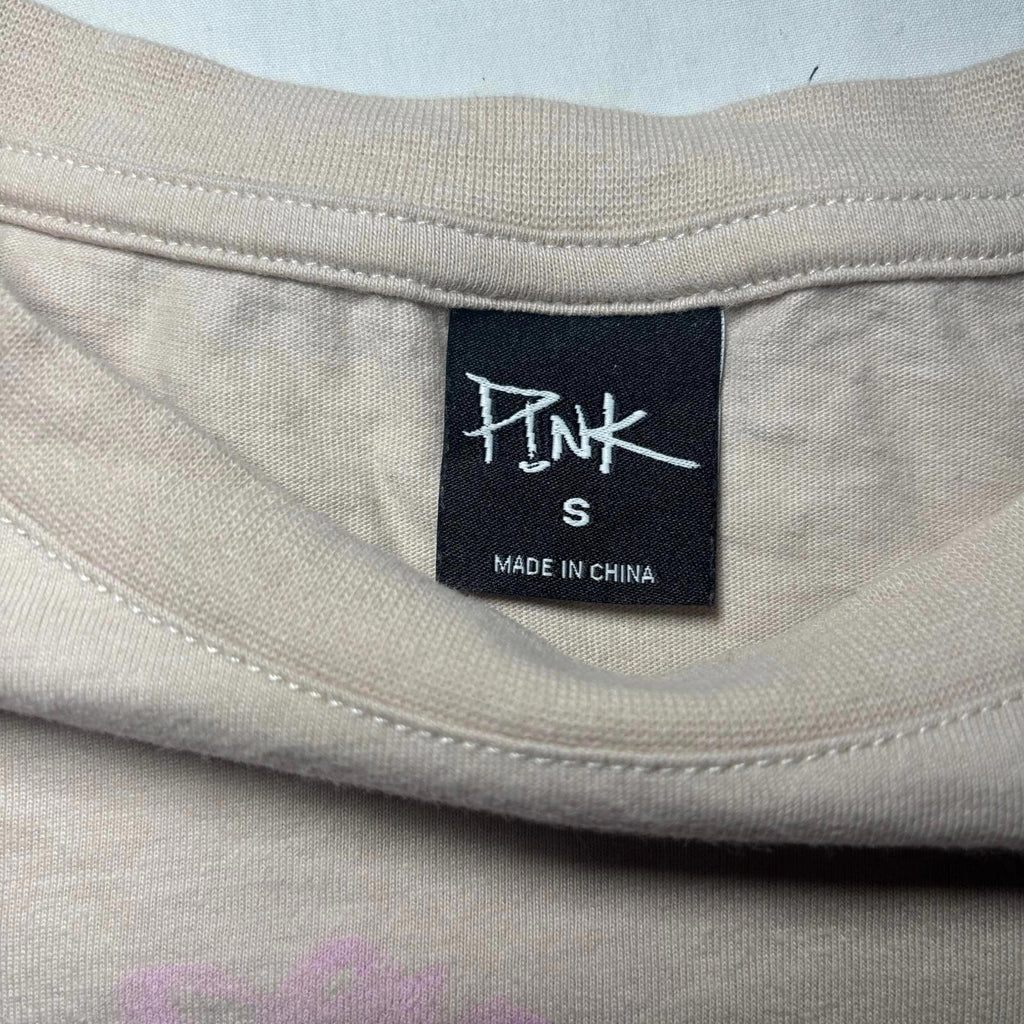 Pink Womens T-shirt Size S Y2K Summer Graphic Tee