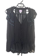 Ladies Top  Design Spicy sugar  Size 10  Colour Black No Sleeves Frill Neck - Come Sell Nearly Anything