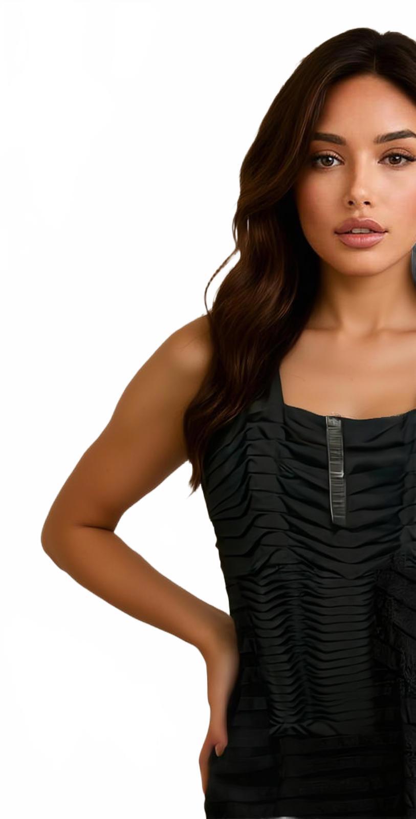 LIZ JORDAN Ladies Black Silluette Formal Evening Party Midi Dress- Size 14 bnwt - Come Sell Nearly Anything