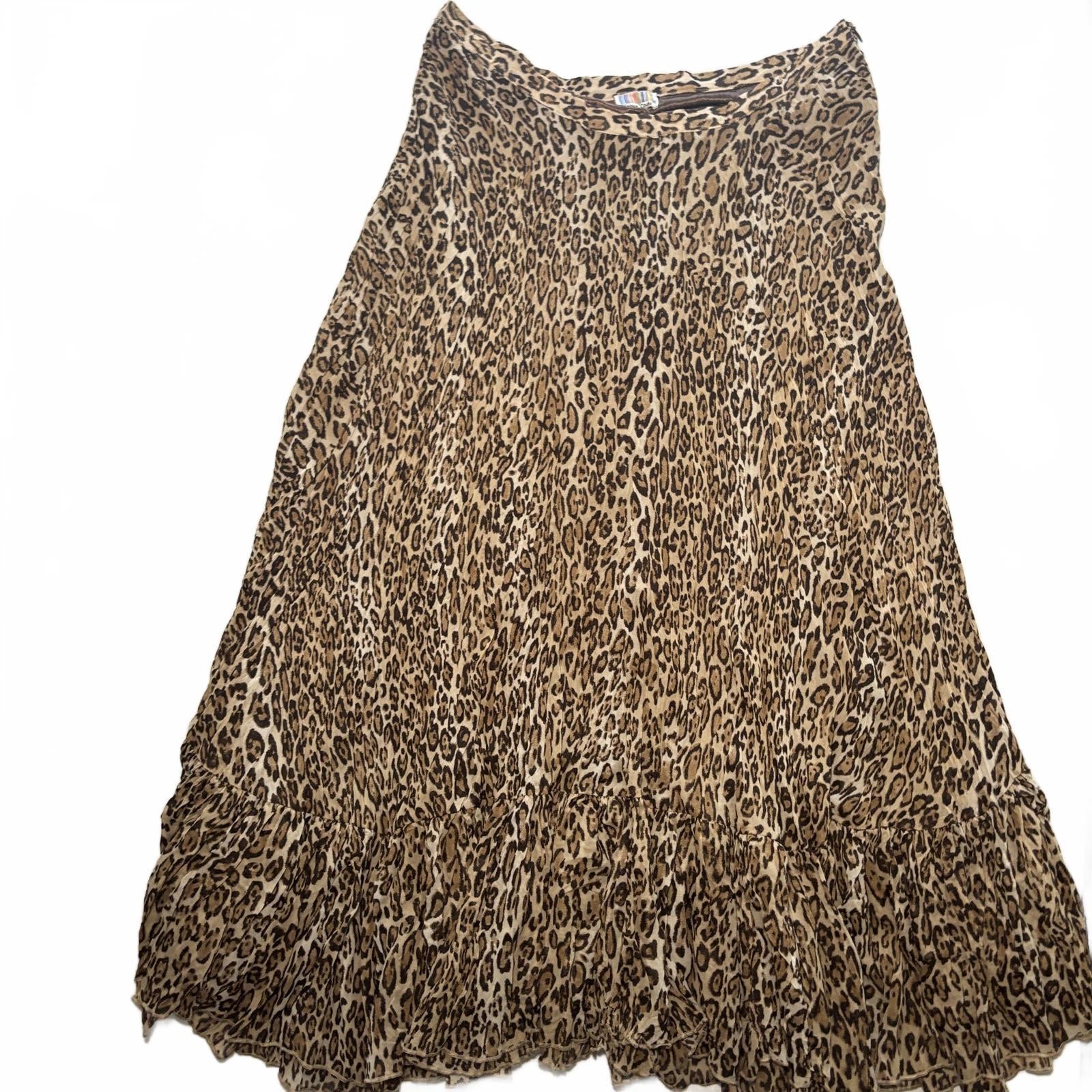 Colour Code Women's Leopard Print Skirt Size 16 Summer Boho
